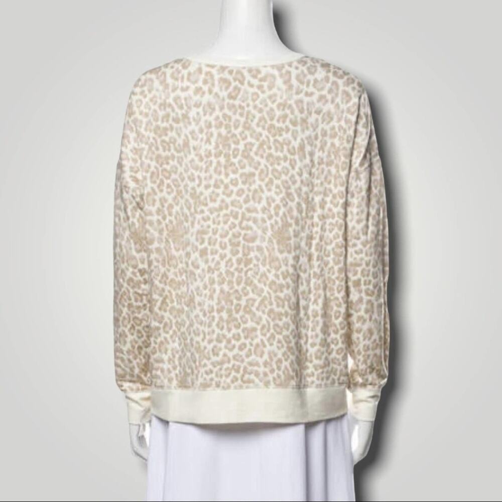 RACHEL ZOE BOHO BOHEMIAN ANIMAL PRINT NEUTRAL SCOOP NECK LS SWEATER M - Picture 4 of 11